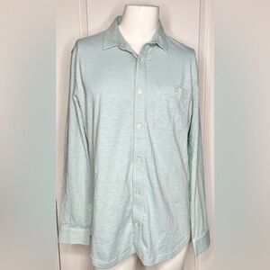NWOT 14th & Union Shirt Sz M Light Blue Mens Button Up Stretch Heathered